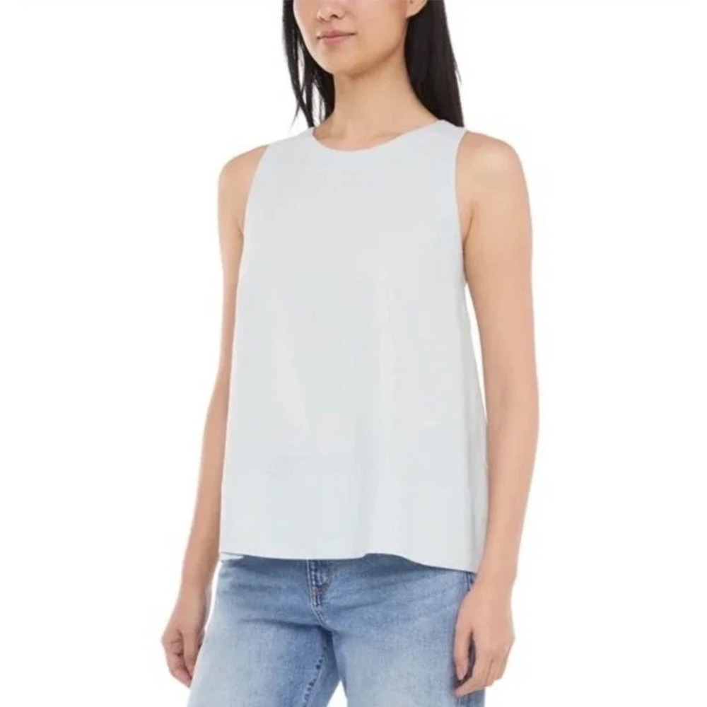 NWT Banana Republic Womens XXL Light Blue Linen Blend Sleeveless Shell Top Layer
